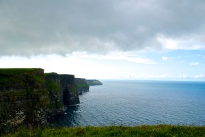 Cliff of Moher on a typical rainy day in Ireland